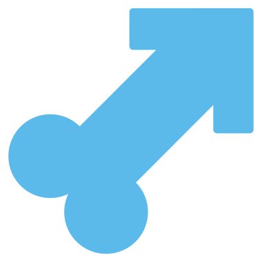 Erkek cinsel sembol düz simgesini