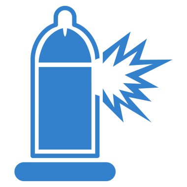 Damaged Condom With Penis Flat Icon
