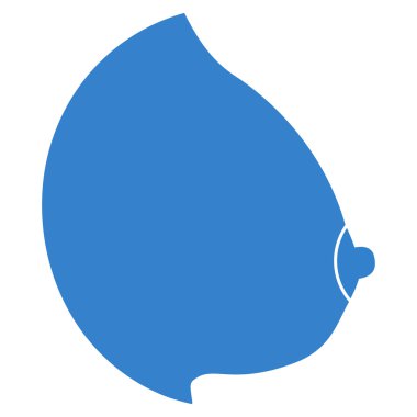 Kadın meme düz simgesi