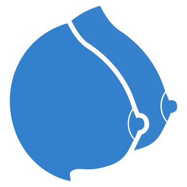 Kadın göğüsleri düz simgesi