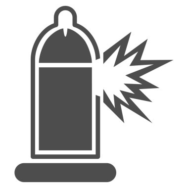 Damaged Condom With Penis Flat Icon