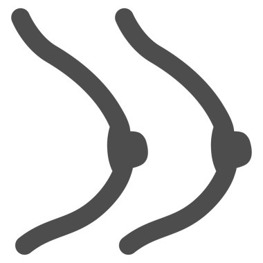 Kadın göğüsler düz simgesi