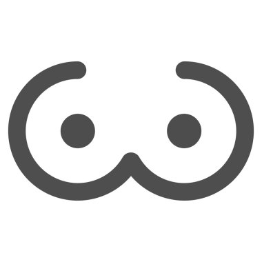 Kadın meme düz simgesi