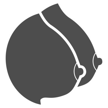 Kadın göğüsleri düz simgesi