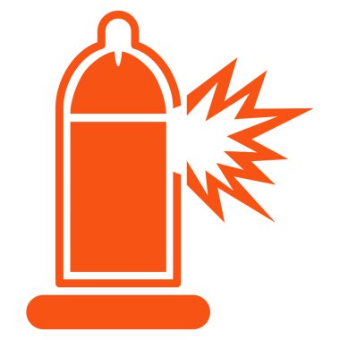 Damaged Condom With Penis Flat Icon