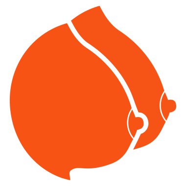 Kadın göğüsleri düz simgesi