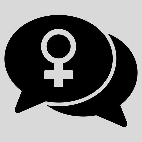 Chat femminile Icona piatta — Vettoriale Stock