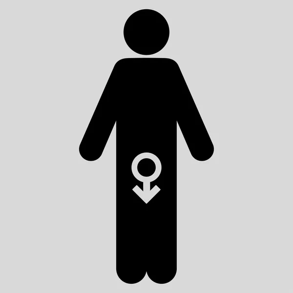 Icono plano de impotencia masculina — Archivo Imágenes Vectoriales