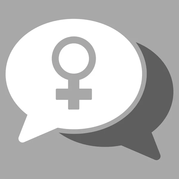 Chat femenino Icono plano — Vector de stock