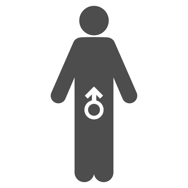 Male Potence Flat Icon — Stock Vector