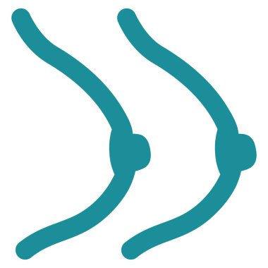 Kadın göğüsler düz simgesi