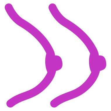 Kadın göğüsler düz simgesi