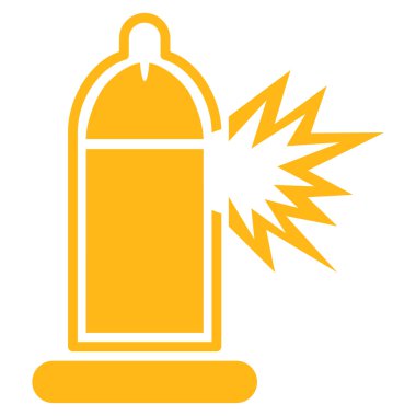 Damaged Condom With Penis Flat Icon