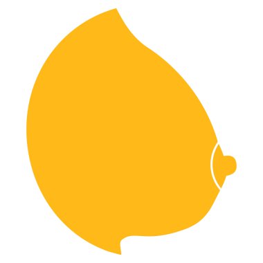 Kadın meme düz simgesi