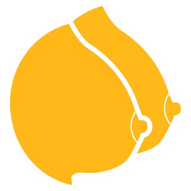 Kadın göğüsleri düz simgesi