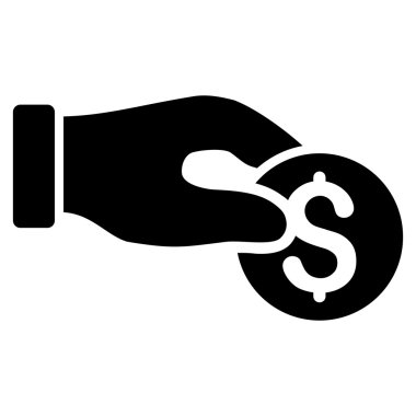 Madeni para bağış düz vektör simgesi