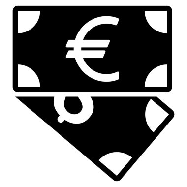 Euro ve dolar banknotlar düz vektör simgesi