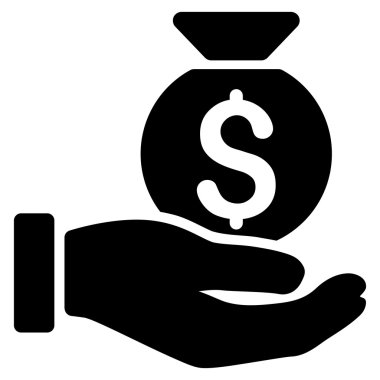 Yatırım el düz vektör simgesi