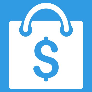 Alışveriş çantası düz glif simgesi