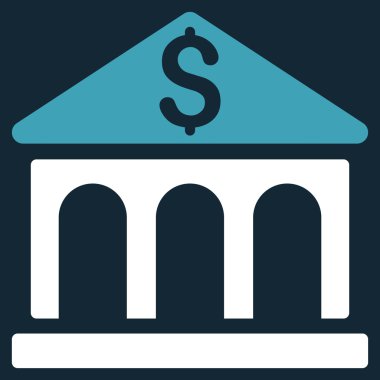 Banka Binası düz glif simgesi