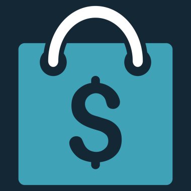 Alışveriş çantası düz glif simgesi