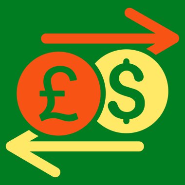 Döviz Alım Satım düz glif simgesi