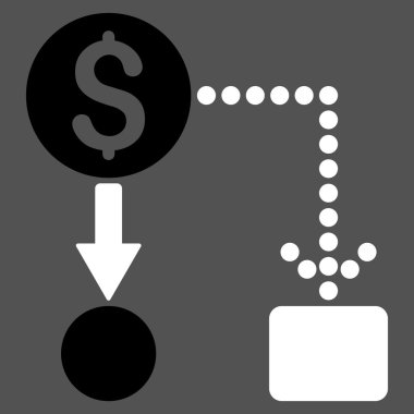 Nakit akışı düz glif simgesi