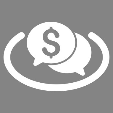 Mali sohbet alanı düz glif simgesi