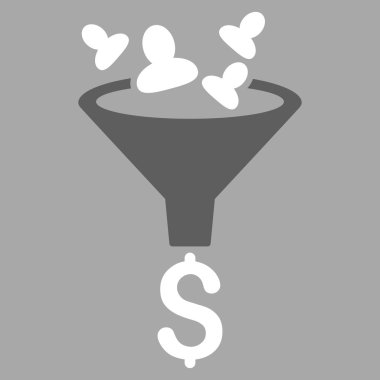 Satış huni düz glif simgesi