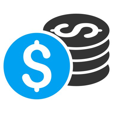 Doları para yığını düz glif simgesi