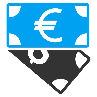 Euro ve dolar banknotlar düz glif simgesi