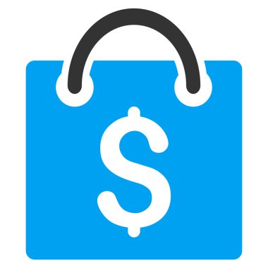 Alışveriş çantası düz glif simgesi