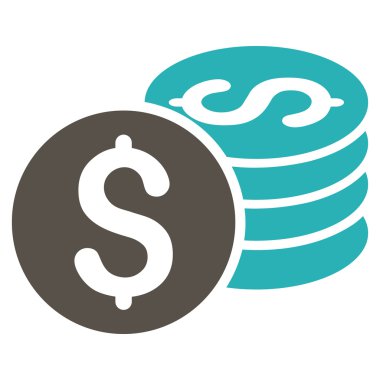 Doları para yığını düz glif simgesi