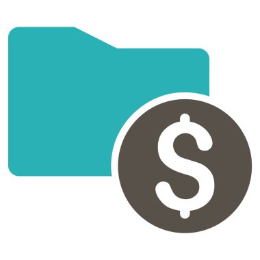 Para klasör düz glif simgesi