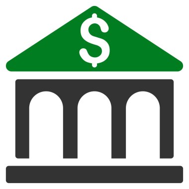 Banka Binası düz glif simgesi