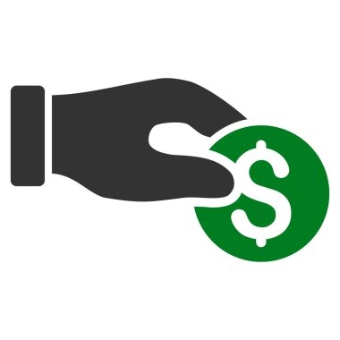 Madeni para bağış düz glif simgesi