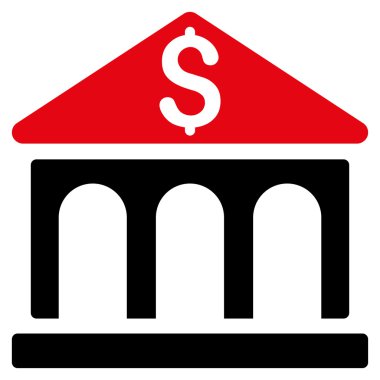 Banka Binası düz glif simgesi