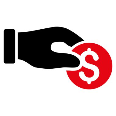 Madeni para bağış düz glif simgesi