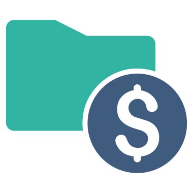 Para klasör düz glif simgesi