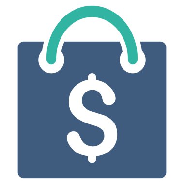 Alışveriş çantası düz glif simgesi