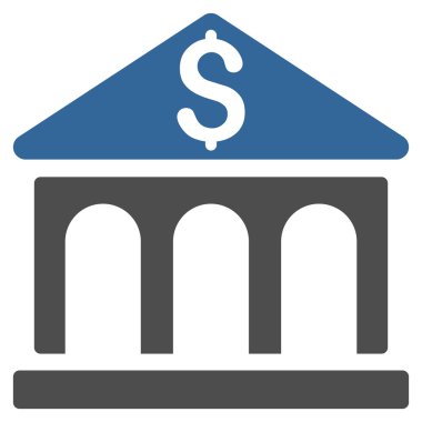 Banka Binası düz glif simgesi