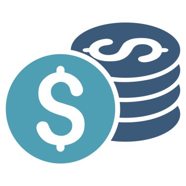 Doları para yığını düz glif simgesi