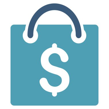 Alışveriş çantası düz glif simgesi