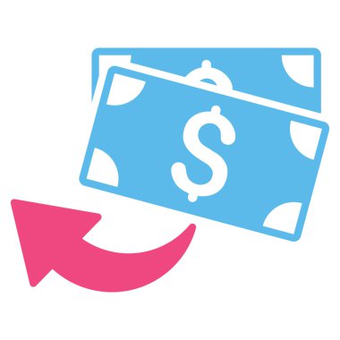 Cashback düz glif simgesi