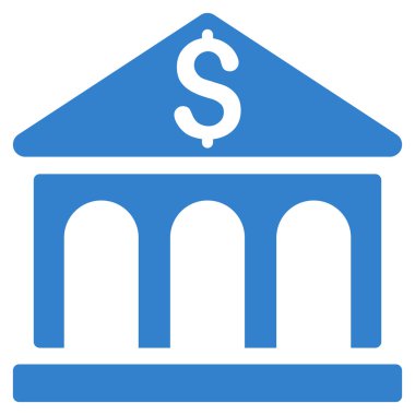 Banka Binası düz glif simgesi