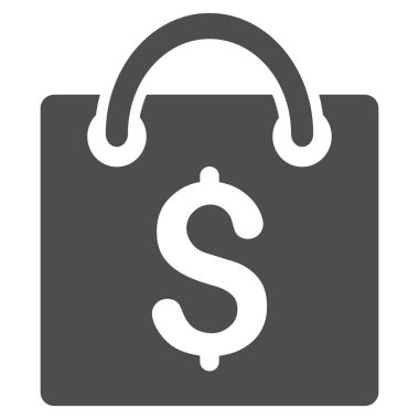 Alışveriş çantası düz glif simgesi