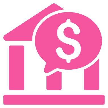 Banka ileti düz glif simgesi