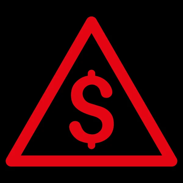 Pénz figyelmeztető lapos karakterjel ikon — Stock Fotó