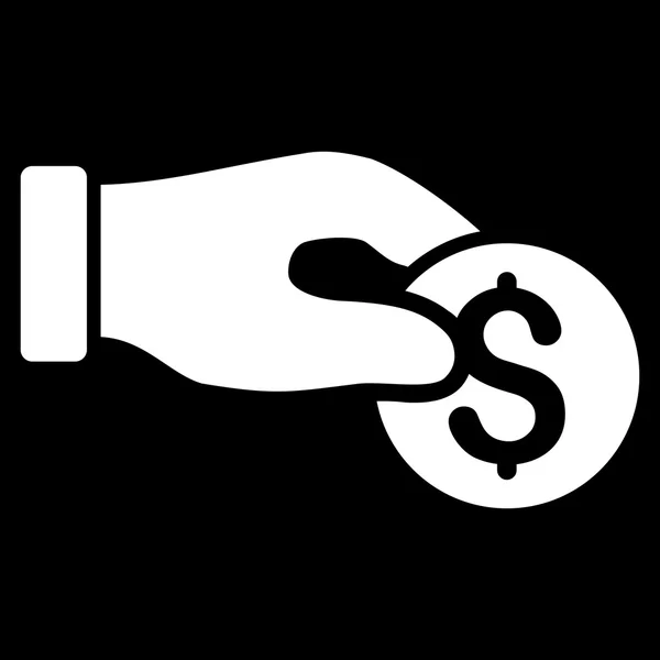 Madeni para bağış düz glif simgesi — Stok fotoğraf