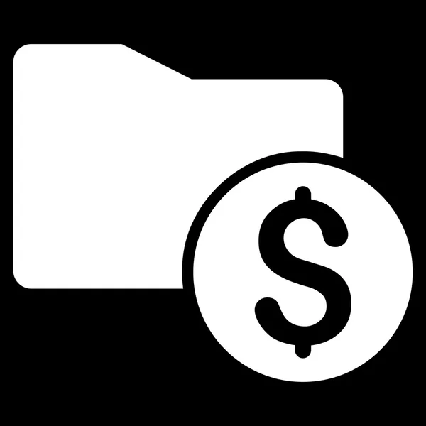 Ikona folderu w płaskie glifów pieniądze — Zdjęcie stockowe